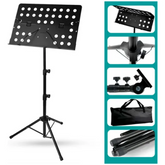 Atril De Partitura Con Tripode Regulable Y Pleglable Negro