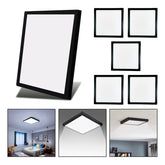 6 Panel Led 60x60cm Sobrepuesto Cuadrado 48w Luz Fría Negro