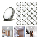 20 Foco Plafon Led Redondo Sobrepuesto 18w Luz Fria Niquel