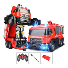 Auto A Control Remoto Bombero Lanza Agua Transformer