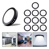 10 Foco Plafon Sobrepuesto Redondo 12w Luz Fria Borde Negro