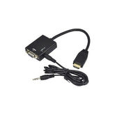 Adaptador Hdmi A Vga Audio 1080p Full Hd Con Cable Auxiliar
