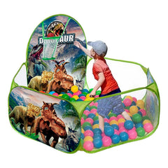Carpa Piscina Con 100 Pelotas 120cm Niños Dinosaurio Tienda Jurásica