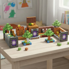 Bloques Magnéticos Tipo Minecraft 204 Pcs Mundo Portales 204 Bosque