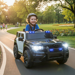 Auto Electrico Montable Niños Camioneta Jeep Policia Bateria Alta Duracion