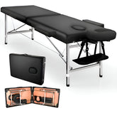 Cama Masajes Estetica Klinik 200kg Altura Ajustable Plegable Negro