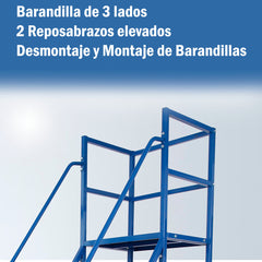 Escalera Industrial Tipo Avión De 10 Peldaños Con Plataforma De 2,5m 550kg