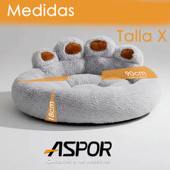 Cama Perro Premium Aspor Pata Lavable Antiestrés 90cm Gris Oscuro
