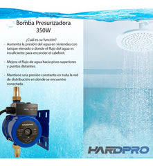 Bomba Presurizadora Agua Hardpro 58 L/min 350 W