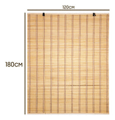 Cortina De Bambú Persiana Roller 120x180cm Enrollable Unicolor