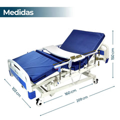 Cama Clínica Electrica Livelia Con Colchon Soporta Hasta 260kg Bandeja Auxiliar 5 Posiciones