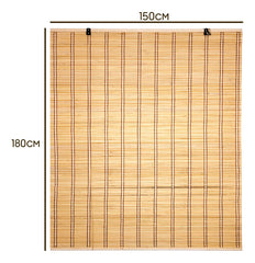 Cortina De Bambú Persiana Roller 150x180cm Enrollable Unicolor