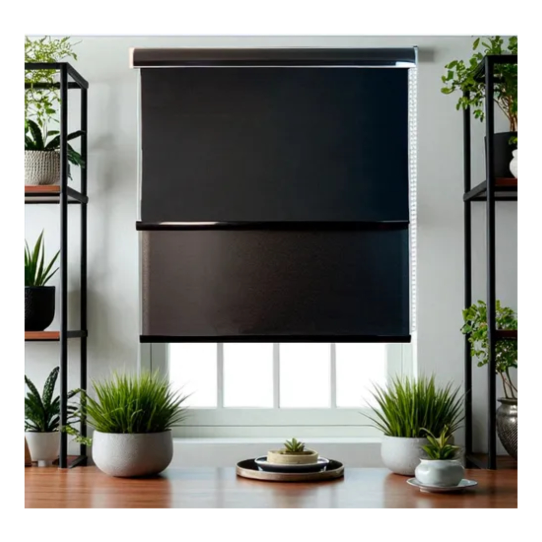 Cortina Roller Blackout Doble Visillo Cenefa 200x200