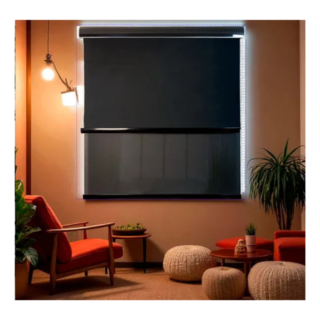 Cortina Roller Blackout Doble Visillo Cenefa 200x200