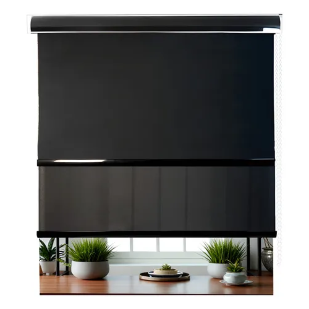Cortina Roller Blackout Doble Visillo Cenefa 100x200