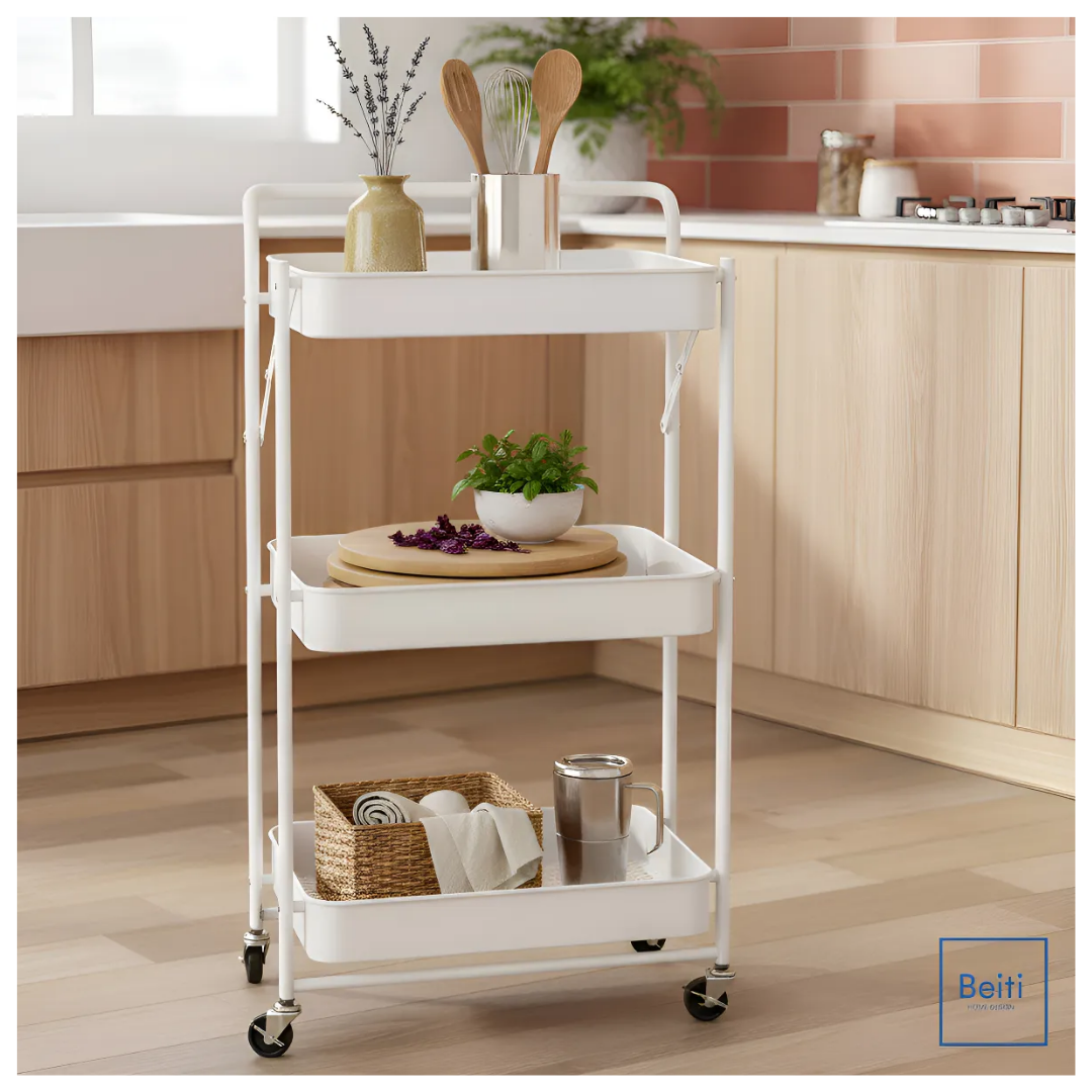 Carro Plegable Carrito Organizador Estante Con Rueda Multiuso