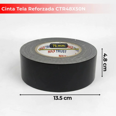 Cinta Adhesiva De Tela  Negro Maxtrust Duct Tape 50mt Gaffer
