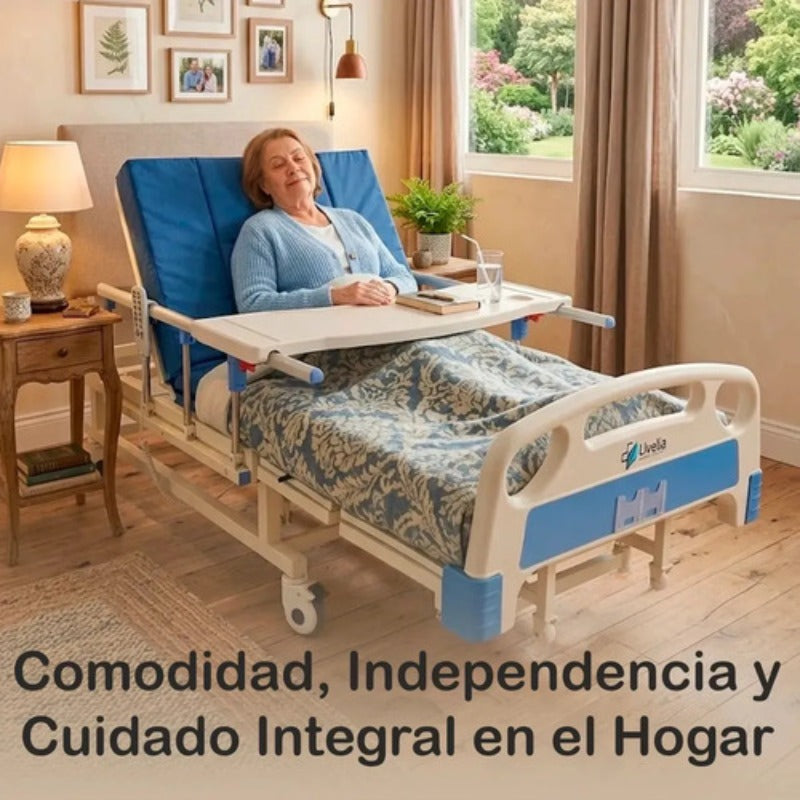 Cama De Hospital Electrica Pro 260kg Con Funcion De Inodoro y 10 Posiciones