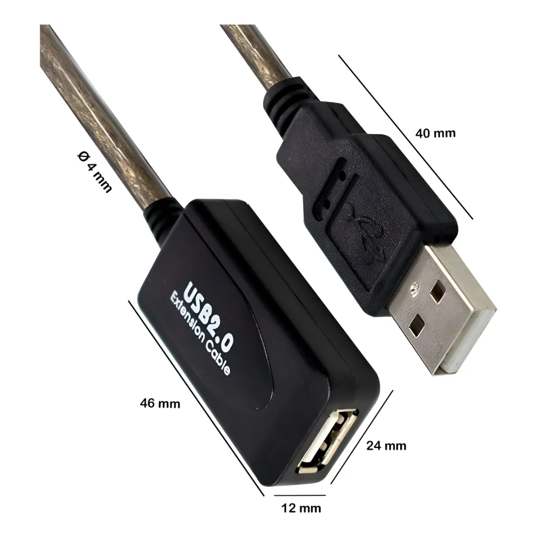 Cable Usb 10 Metros Extension Activo Macho A Usb Hembra 2.0