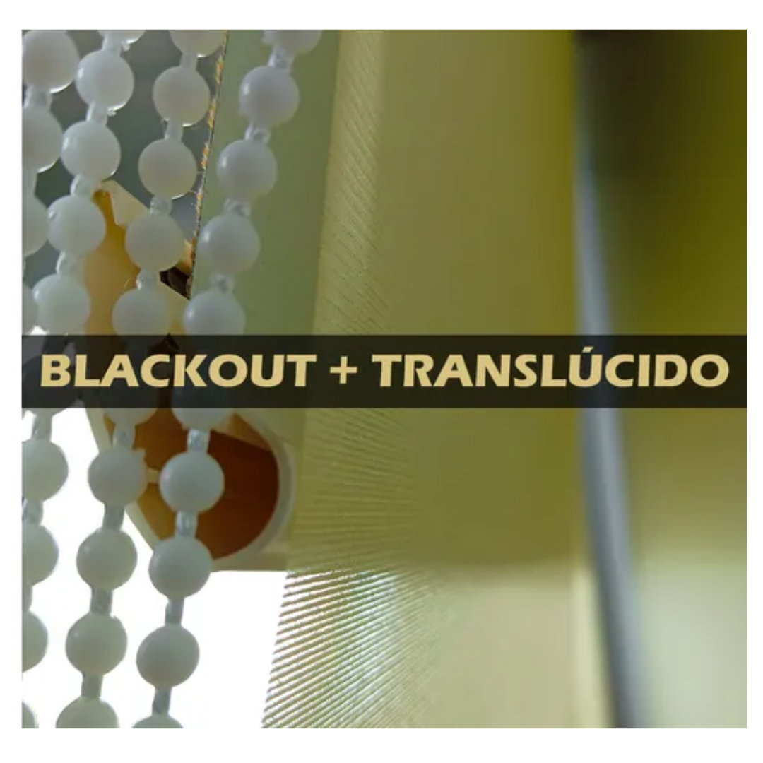 Cortina Roller Blackout Doble Visillo Cenefa 100x200