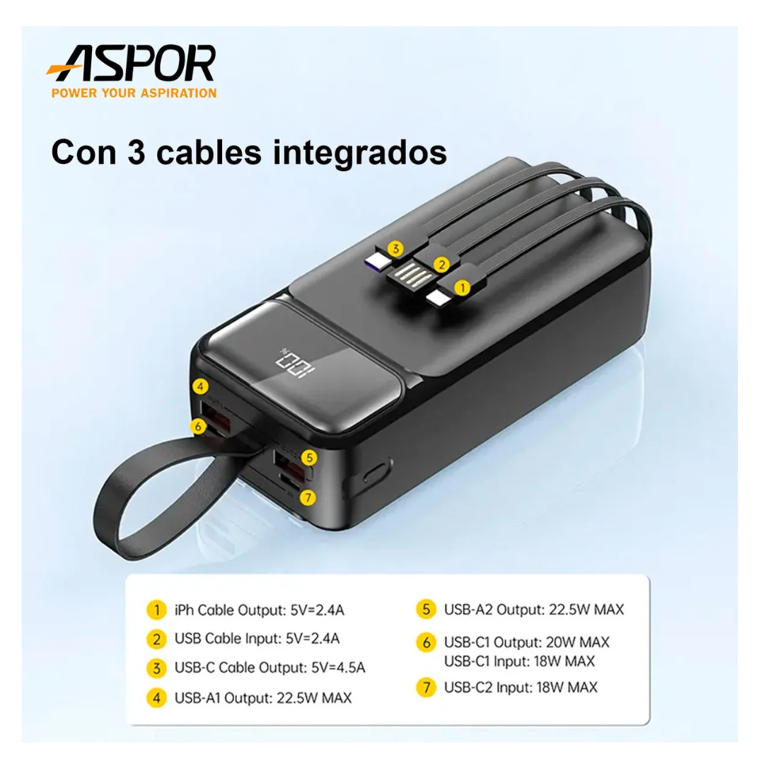 Cargador Bateria Portatil De 30000mah Powerbank Multipuertos