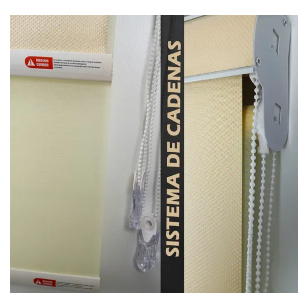 Cortina Roller Blackout Doble Visillo Cenefa 120x200