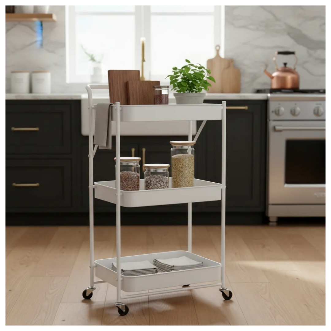 Carro Plegable Carrito Organizador Estante Con Rueda Multiuso