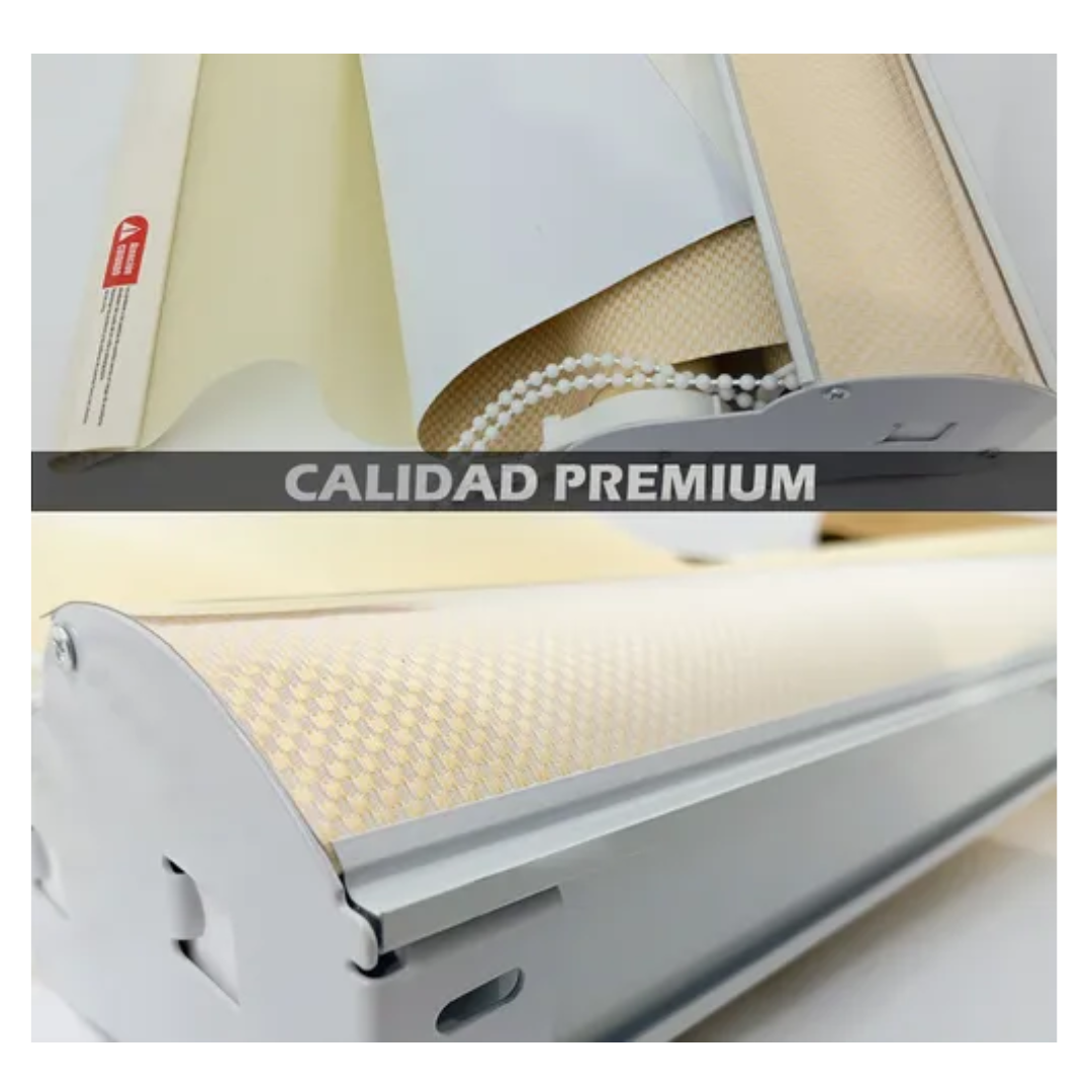 Cortina Roller Blackout Doble Visillo Cenefa 120x200