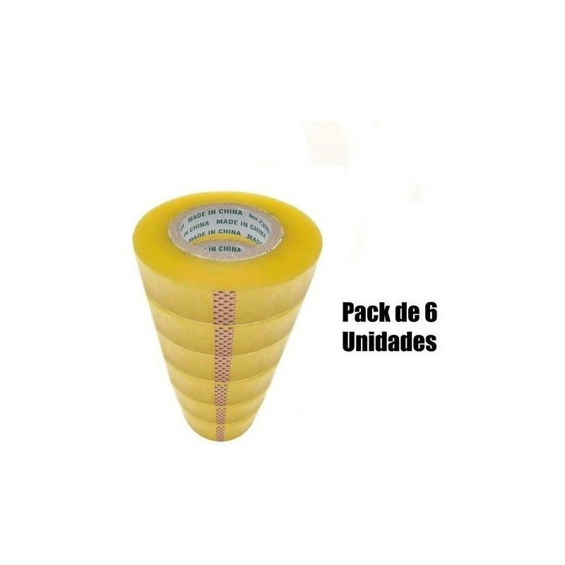 6 Cinta Embalaje Transparente 300 Metros 48mm Pack 6