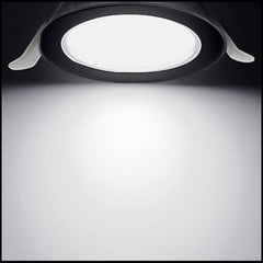 5 Foco Plafon Embutido Redondo 18w Luz Fria Borde Negro