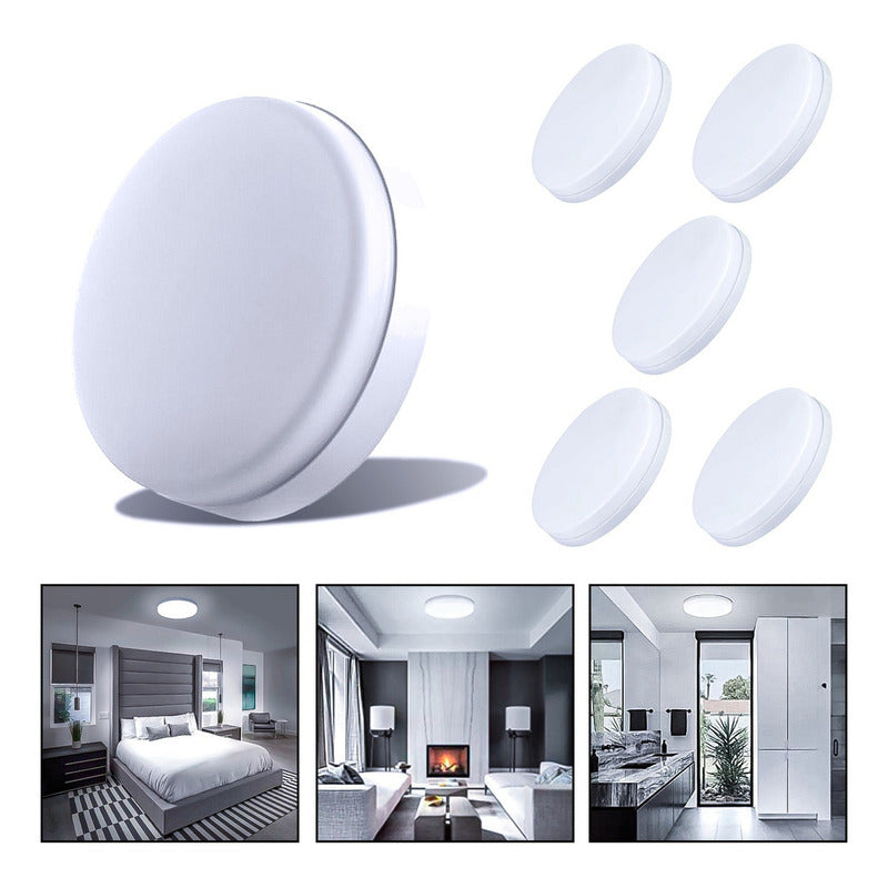 5 Foco Plafon  Frameless Led Techo Sobrepuesto 18w Luz Fria