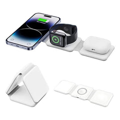 Cargador Inalámbrico Rapido Magnetico 3 En 1 Telefono Reloj