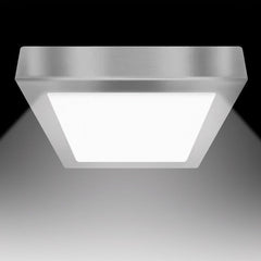 3 Foco Plafon Led Cuadrado Sobrepuesto 18w Luz Fria Niquel