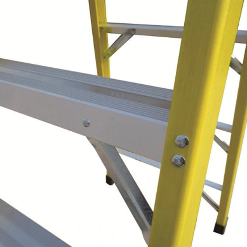 Escalera Industrial Plataforma Fibra De Vidrio 8 Peldaños
