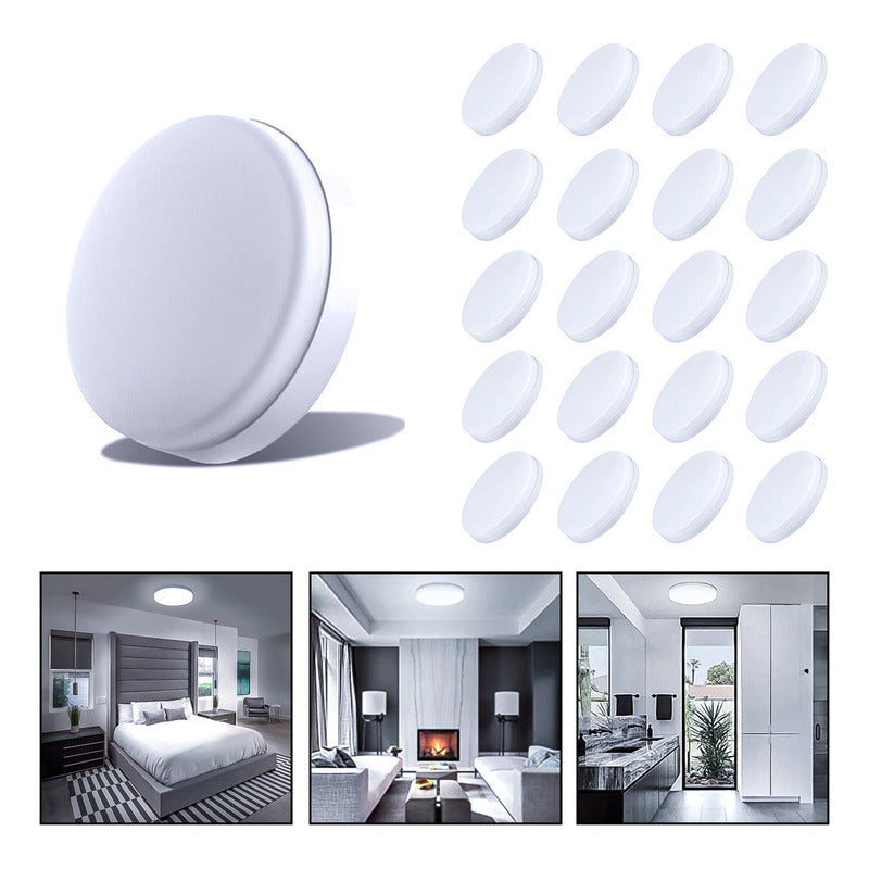 20 Foco Plafon Frameless Led Techo Sobrepuesto 18w Luz Fria