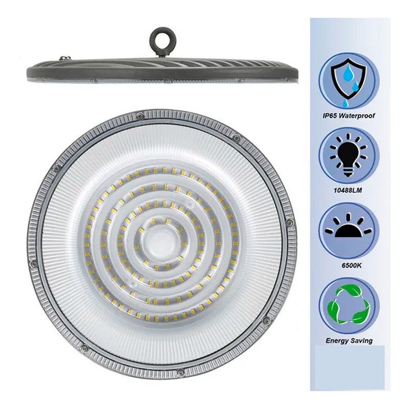 5 Foco Plafon 400w Ip65 Industrial Techo Campana Luz Fría