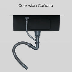 Lavaplatos 60x45cm De Acero Con Llave Dual Full Accesorios