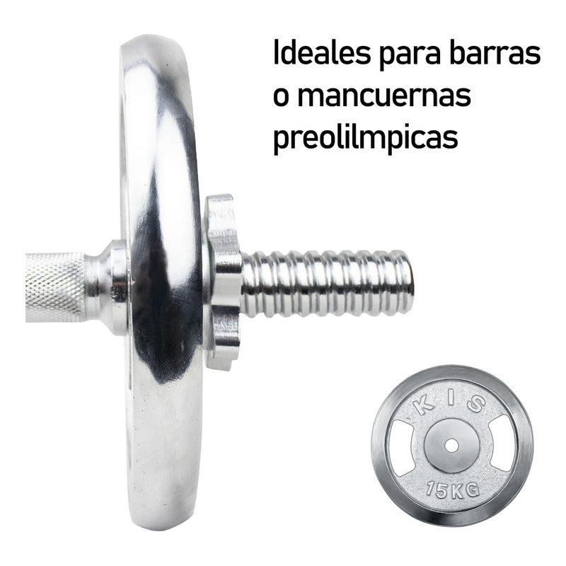 Disco Preolímpico 2.5 Kg Cromo Pesas Profesional Mancuernas