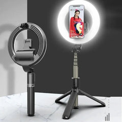 Baston Selfie Con Aro Bluetooh Led Aluminio Con Tripode