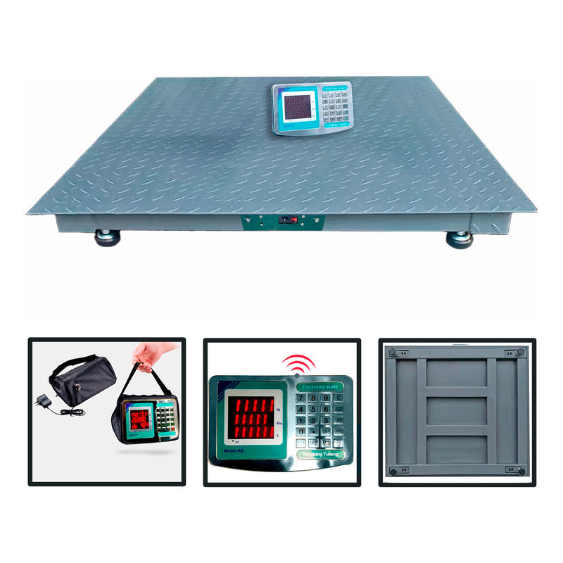 Balanza Plataforma Cabezal Inalambrica 100mtrs 1,2x1,2m 3ton