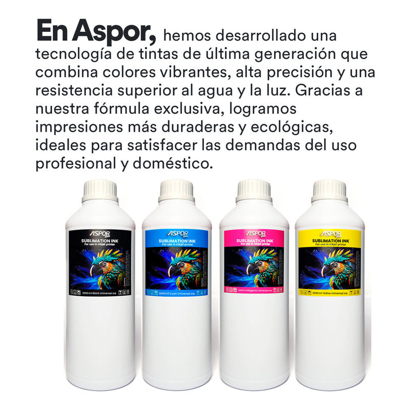 4 Tintas Para Sublimación 1000ml C/u Colores Premium Surtido