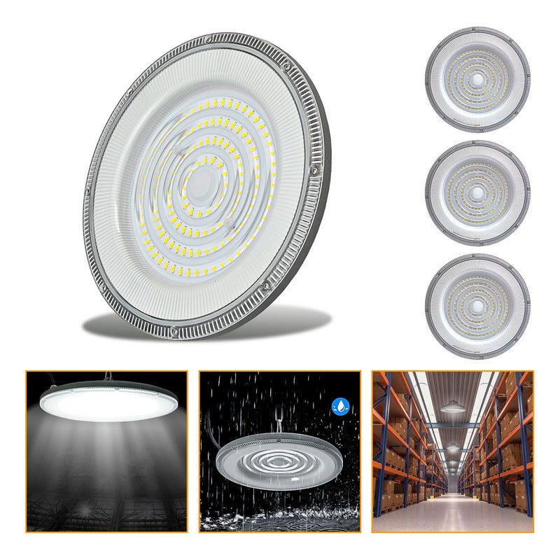 3 Foco Plafon 300w Ip65 Industrial Techo Campana Luz Fría