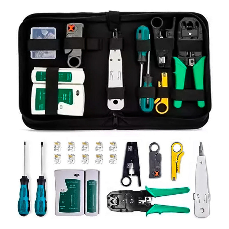 Kit Herramientas Cableado Tester Rj45 Utp Lan Crimpeadora