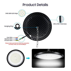Foco Plafón Led 200w Ip65 Industrial 6500k Campana Luz Fría