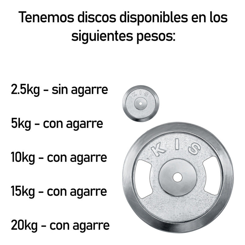 Disco Preolímpico 5 Kg Cromado Pesas Profesional Con Agarres