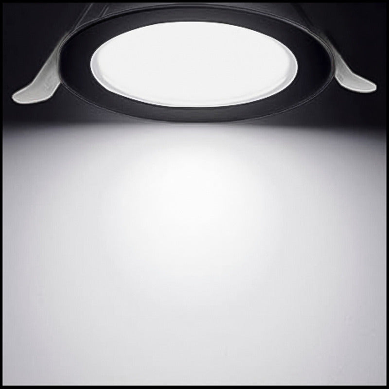 Foco Plafon Led Embutido Redondo 24w Luz Fria Borde Negro