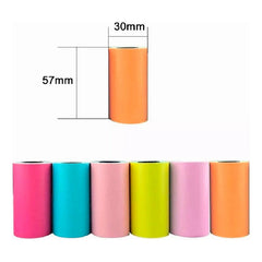 7 Rollos Papel Adhesivo Impresora Térmica Colores 57x30mm