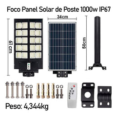 Foco Poste Solar Led 1000w Ip67 Exterior Alta Potencia C/r
