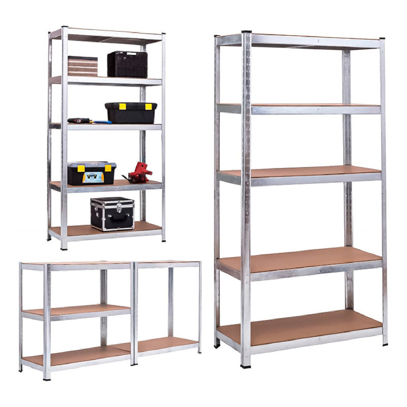 Estante Rack Metalico 180x90x40 Para Oficinas Organizador Plateado