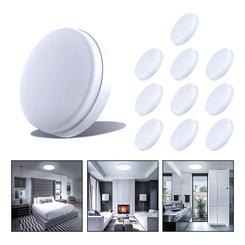 10 Foco Plafon Frameless Led Techo Sobrepuesto 36w Luz Fria